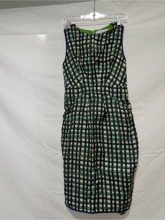 Carolina Herrera Dresses & Skirts - Carolina Herrera Green, Navy and White Plaid Sleeveless Dress